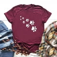 thumbnail image 2 of EQWLJWE T-Shirts pour Femmes Empreinte de Patte de Chien Mignons Graphiques Manches Courtes Été Coton Tee Tops Liquidation, 2 of 3