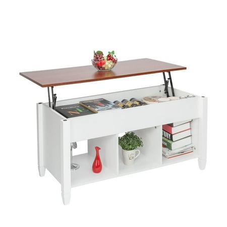 Lift Top Coffee Table Modern Zimtown Home Lift Top Coffee Table Modern Furniture W/Hidden Compartment And Lift Tabletop - White & Light Brown ()
