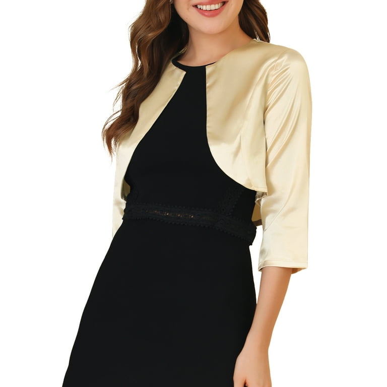 Satin bolero jackets for evening dresses sale