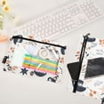 thumbnail image 4 of 2 Pack Pencil Pouch for 3 Ring Binder Smooth Zipper Folders with Pockets Clear Window Pencil Case Rugby Star Leaves, 4 of 6