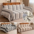 thumbnail image 7 of CJC Chenille Stripe Sofa Cover for Pet, 320GSM Tassel Edge Couch Cover Furniture Protector, Universal Couch Cover for Living Room Couch, Loveseat, Sectional (Khaki, 71'' x 134''), 7 of 7