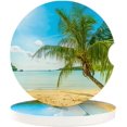 thumbnail image 1 of SPEKSEE Beach Palm Tree Print Ceramic Car Interior Coasters 2 Pack, Anti Slip 2.56 Inch Absorbent Cup Mat Interior Accessories Fit for Most Cars, 1 of 7