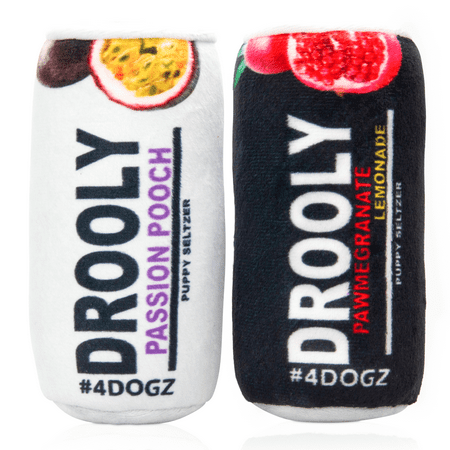 TWO PACK - Drooly Dog Toy Original Parody Funny Dog Drinks with Squeaker