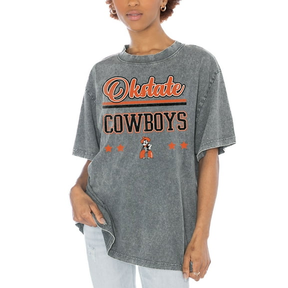 Women's Gameday Couture Gray Oklahoma State Cowboys Here To Play Oversized T-Shirt