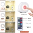 thumbnail image 2 of 6 Pack Led Lights Cordless Warm White 4000k Dimmable LED Night Light Battery Operated and Remote Control LED Spotlight Lighting for Kitchen Bedroom, 2 of 5