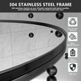 thumbnail image 4 of PAIHOME 22X30 Oval Metal Frame Mirror Bathroom Mirror Wall Mirror, Stainless Steel Frame, Black, 4 of 6