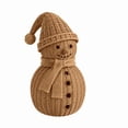 thumbnail image 4 of Rattan Woven Snowman Figurine Christmas indoor decorations with Santa Hat and Burlap Scarf, Christmas Snowman Ornament, Farmhouse Tabletop Ornament., 4 of 5