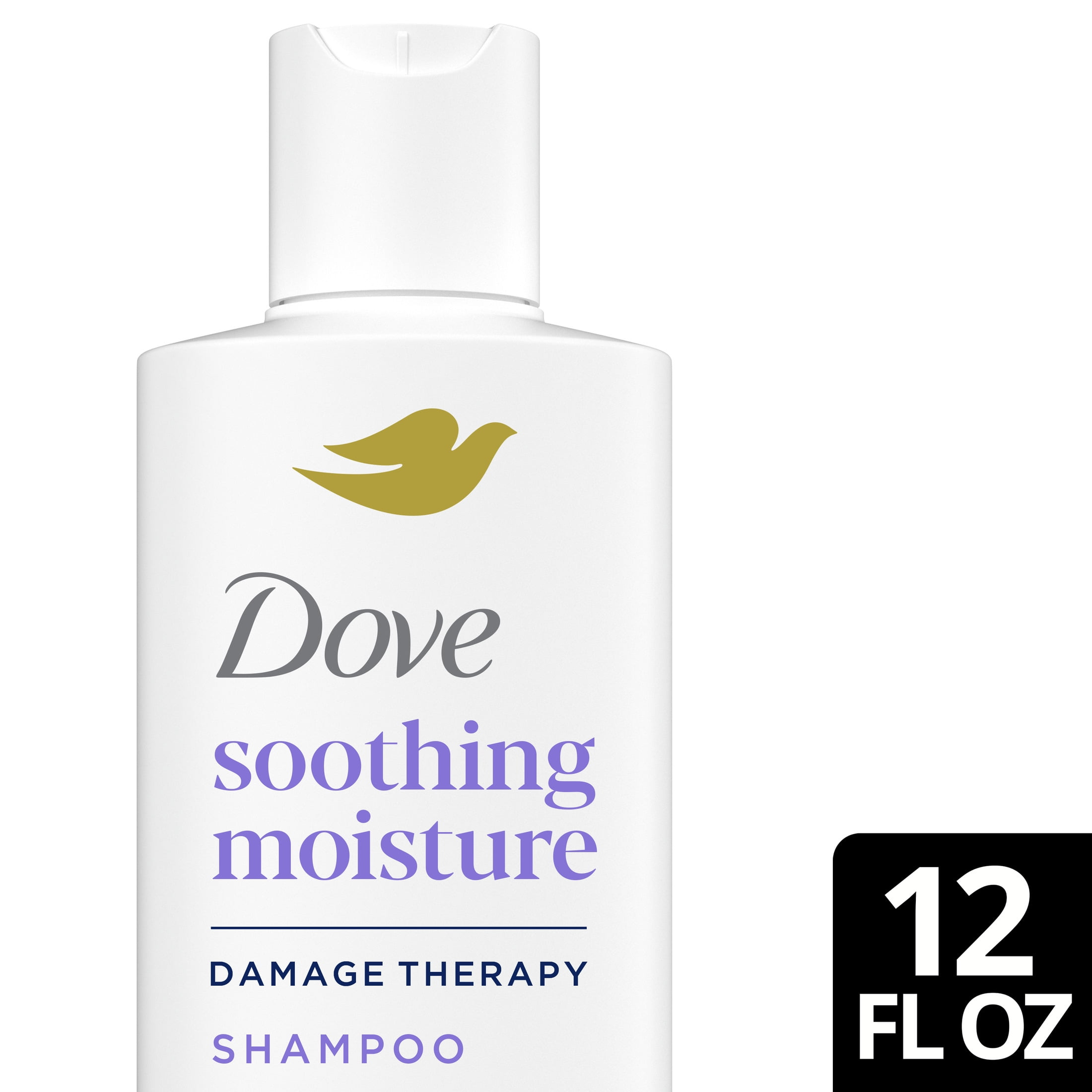 Dove Damage Therapy Derma Shampoo for Flaky Scalp Soothing Moisture with Pyrithione Zinc & Almond Oil, 12 oz