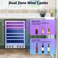 thumbnail image 3 of KNDKO 52 Bottle Dual Zone Wine Cooler Refrigerator, Freestanding or Built-in 4.8cu.ft Wine Fridge with LED, Removable Shelves, Stainless Steel Glass Door for Home/Office, 3 of 13