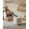 thumbnail image 2 of Otomana de almacenamiento SONGMICS, cubo plegable, 37 L, terciopelo, capuchino, 2 of 6