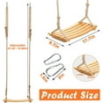 thumbnail image 4 of Tree Swing Sets for Outside Backyard, Porch Patio Swing with 300 LBS Load-Bearing Wooden Seat Adjustable Rope with Steel Carabiner Hooks for Older Kids Adults Indoor Outdoor, Best Gift for Boys Girls, 4 of 7