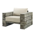 thumbnail image 3 of Lounge Chair Table Set, Sunbrella, Simulated Wood, Light Grey Gray Beige, Modern Contemporary Urban Design, Outdoor Patio Balcony Cafe Bistro Garden Furniture Hotel Hospitality, 3 of 8