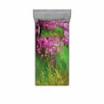 thumbnail image 2 of Japanese Bedding Set with Sheet & Covers, Sakura Flowers Trees in Spring Garden Landscape Floral Pink Blossom Pattern, Printed Bedroom Decor 2 Shams, 4 Sizes, Pink and Green, by Ambesonne, 2 of 3