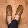thumbnail image 4 of Summer Men Casual Shoes Moc Toe Genuine Leather Mens Loafers  Breathable Slip on Driving Shoes, 4 of 5