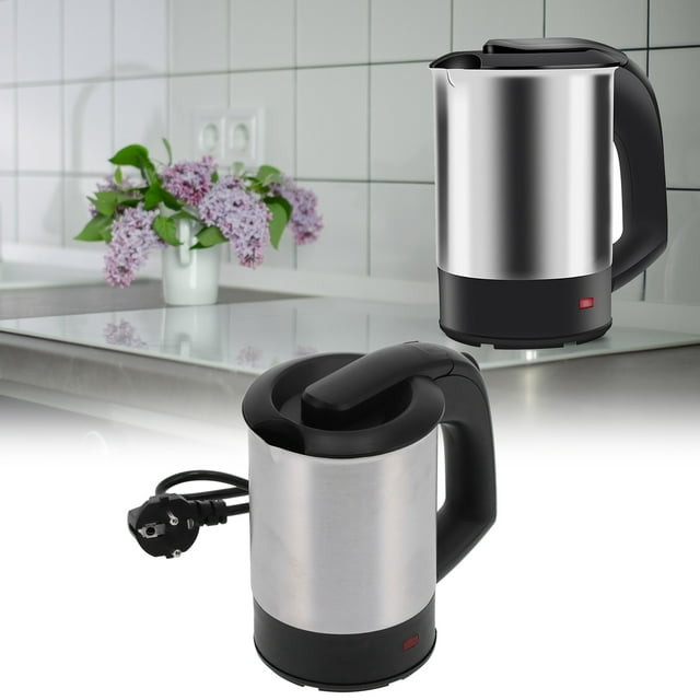 Hervidor Eléctrico, Caldera de Agua Mini Acero inoxidable 0.5L Capacidad EU 220V Para Cocina para viajar por Casa