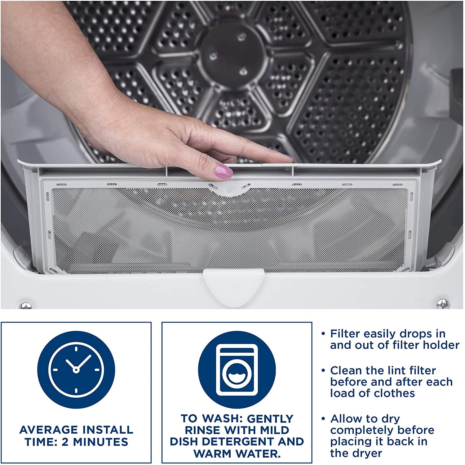 Ge Dryer Clean Lint Filter WW02F00534 GE Dryer Lint Filter