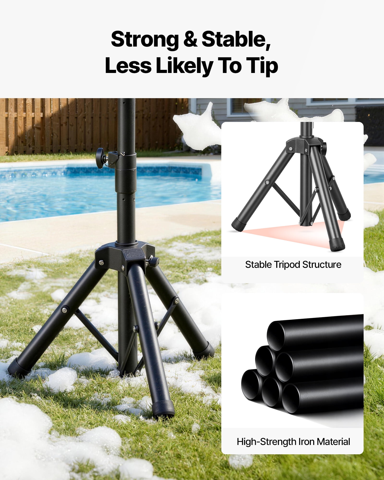 VEVOR Foam Machine, Adjustable Angle Control Foam Cannon Party Machine, Bubble Cannon with Fan & Triangular Structure, Dense Foams Maker for Backyard, Celebrations & Party, Continuous Foams Output