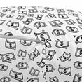 thumbnail image 3 of Money Pouf Cover with Zipper, Sketch Style Monochrome Raining Dollar Bills Cash Money Flying Bank Notes Design, Soft Decorative Fabric Unstuffed Case, 30" W X 17.3" L, Black White, by Ambesonne, 3 of 5