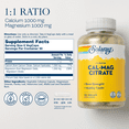 thumbnail image 2 of Solaray Calcium Magnesium Citrate 1:1 Ratio, Healthy Bones, Teeth, Muscle & Nervous System Support, 30 Serv, 180 VegCaps, 2 of 6
