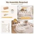 thumbnail image 3 of HUTWIFE Home Modern Luxury Chenille Foam Reclining Curved L-Shape 5-Seater Sofa with Throw Pillows, White, 3 of 9