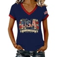 thumbnail image 2 of YVNAURA America 250 Vintage Patriotic V Neck T Shirt for Women 1776-2026 Faded Flag Graphic Tee Semiquincentennial Limited Edition Keepsake Top for 4th of July Daily Streetwear, Dark Blue, S, 2 of 7