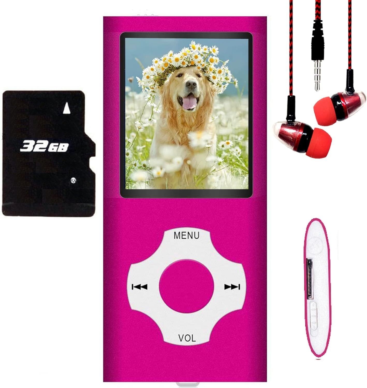 Portable Kids MP3 Player With Sports Clip, Small Mic Player With Bluetooth 5.3, Touch Screen, Built-in Speaker, Voice Recorder, FM Radio, Expandable Storage Up To 512GB(Black