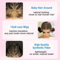 thumbnail image 3 of 10 Inches Short Synthetic Kinky Curly Braided Wigs for Women 13x6 Lace Frontal Synthetic Cornrow Braiding Wig with Baby Hair, 3 of 10
