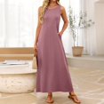 thumbnail image 2 of JULMCOMO Summer Dresses for Women 2026 Sleeveless Crew Neck Casual Comfy A Line Loose Fit Maxi Sundresses for Beach Vacation Pink XL, 2 of 5