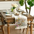 thumbnail image 4 of Easter Table Runner Spring Bunny Eggs Linen Tablecloth 33x120cm HOME Decor Dining Table Coffee Table Decoration Reusable Festive Table Scarf, 4 of 5