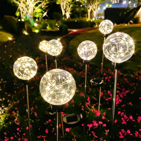 Solar Powered Garden Stake Lights with 20 LEDs | 4 Color Changing or Warm White | IP65 Waterproof Outdoor Landscape Lighting for Yard, Patio, Walkway | Set of 1