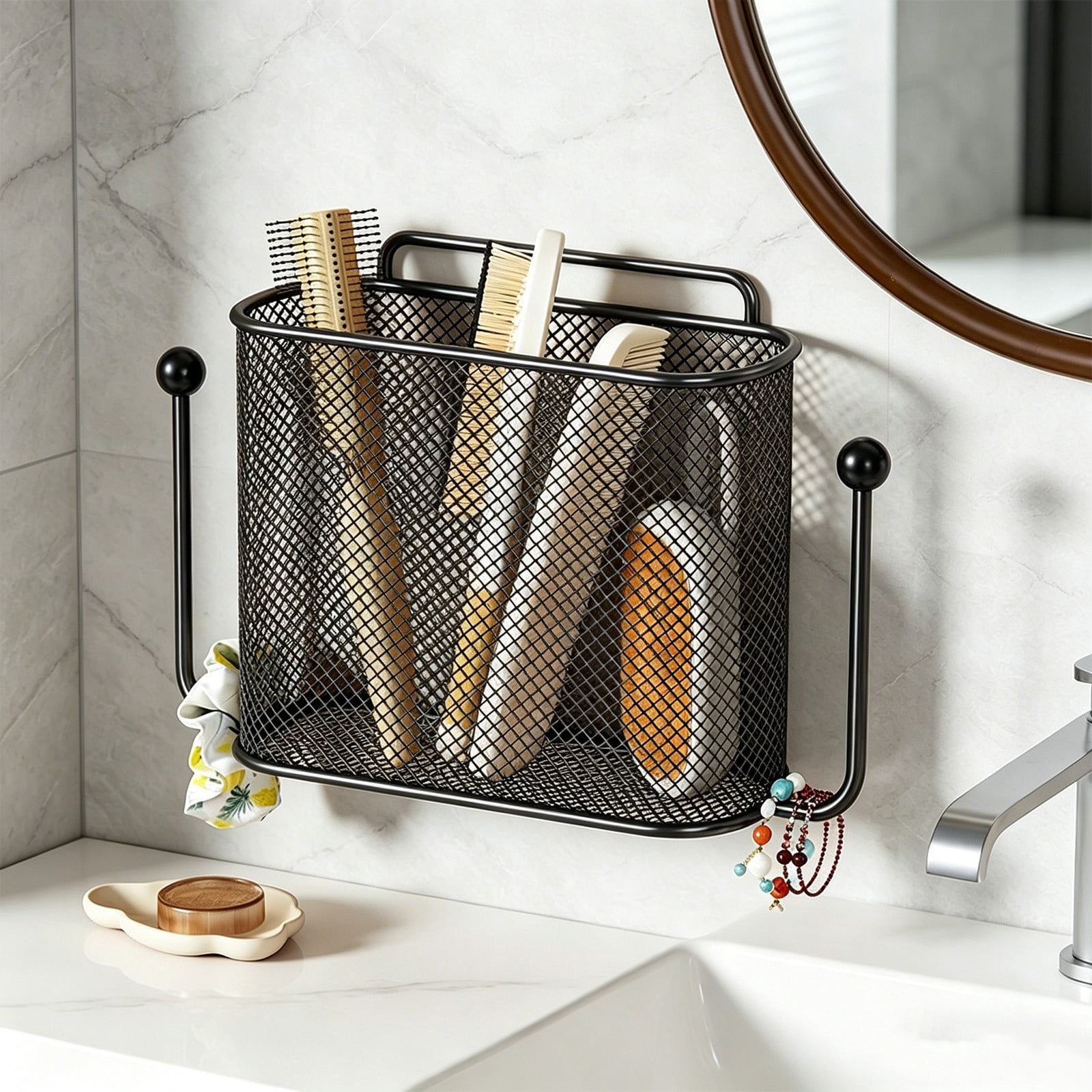 Viflosae Shower Caddy Shower Rack Bathroom Wall Mounted Storage Box Bathroom Wall Mounted Shelf Non Perforated Storage Tube
