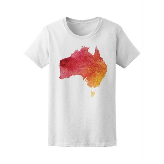 Watercolor Map Of Australia Tee Women's -Image by Shutterstock