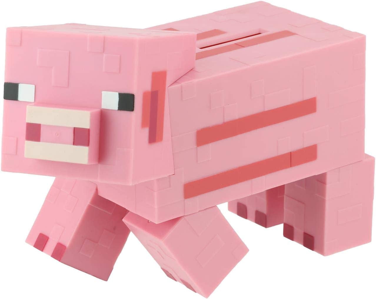 Minecraft Pig Ceramic Piggy Bank, 100% Ceramic, Pink, Mojang