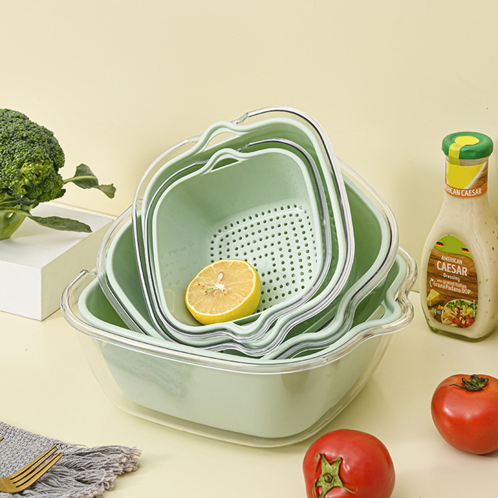 8pcs Multifunctional Vegetable Washing Basket And Fruit Storage