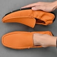 thumbnail image 6 of Big Size Men's Casual Loafers Slip On Leather Shoes Lightweight Driving Shoes Moccasins Classic Penny Loafer Flats Boat Shoes, 6 of 10