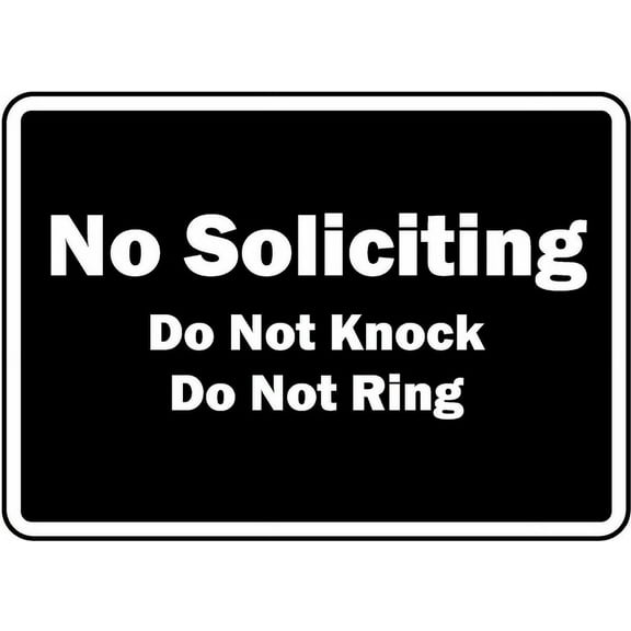 Vinyl Stickers - No Soliciting Do Not Knock Sign - Safety and Warning Warehouse Signs Stickers - 3.5" x 5" - 3 Pack
