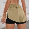 thumbnail image 4 of Conairie Women Sweat Shorts Loose Quick Dry Elastic High Waisted Running Shorts with Built-In Liner Comfy Summer Lounge Shorts with Pockets Khaki L, 4 of 6