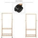 Porte-vêtements en Bambou à 2 Niveaux Porte-vêtements en Forme d'Arbre de Hall avec Étagères de Rangement à 4 Crochets – image 4 sur 6