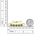 thumbnail image 3 of Gem Stone King 18K Yellow Gold Plated Silver Green Peridot and White Lab Grown Diamond Tennis Bracelet for Women (4.31 Cttw, Cushion 6MM, Gemstone Birthstone, Fully Adjustable up to 9 inch), 3 of 4