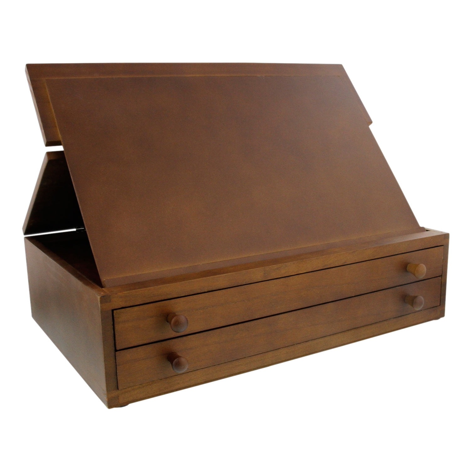 US Art Supply Walnut 2-Drawer Adjustable Wooden Storage ...