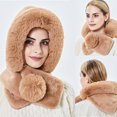 thumbnail image 3 of Windfall Women Plush Beanie Hats Scarf Warm Hooded Winter Balaclava Pullover Hat, 3 of 5