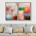 thumbnail image 2 of IDEA4WALL Framed Canvas Print Wall Art Set Bright Pastel Watercolor Paint Stroke Digital Art Abstract Gometric Boho Art Modern Wall Decor Colorful Chic Artwork for Home Decor -, 2 of 5