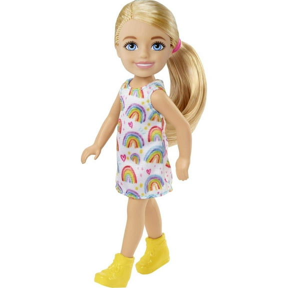 Barbie Chelsea Doll (Blonde) In Rainbow Dress, Toy For 3 Year Olds & Up