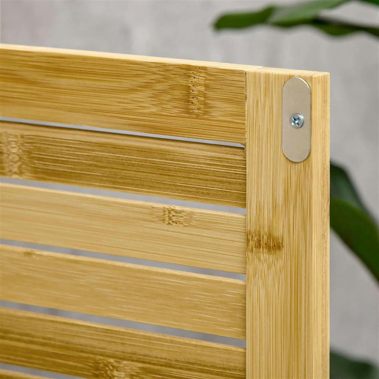 Demi Bonn 36" Bamboo Bathroom Floor Cabinet, Freestanding Bathroom Storage Cabinet with Shelf and Doors, for Living room, Entryway, Kitchen, Brown