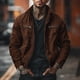 thumbnail image 4 of Ceisia Men's Zipper Closure Functional Pockets Solid Color Jacket - 98%Cotton-2%Spandex for Daily & Outdoor Wear Gift, 4 of 6
