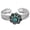 Black Blue, variant on Fashion Alloy Silver-Tone Simulated Turquoise Flower Adjustable Cuff Bracelet