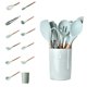 thumbnail image 3 of Verde claro - Juego de 11 piezas de cubo grande Juego de utensilios de cocina de silicona de 11 piezas con cubo de almacenamiento con  de madera ANGGREK  Otros, 3 of 8