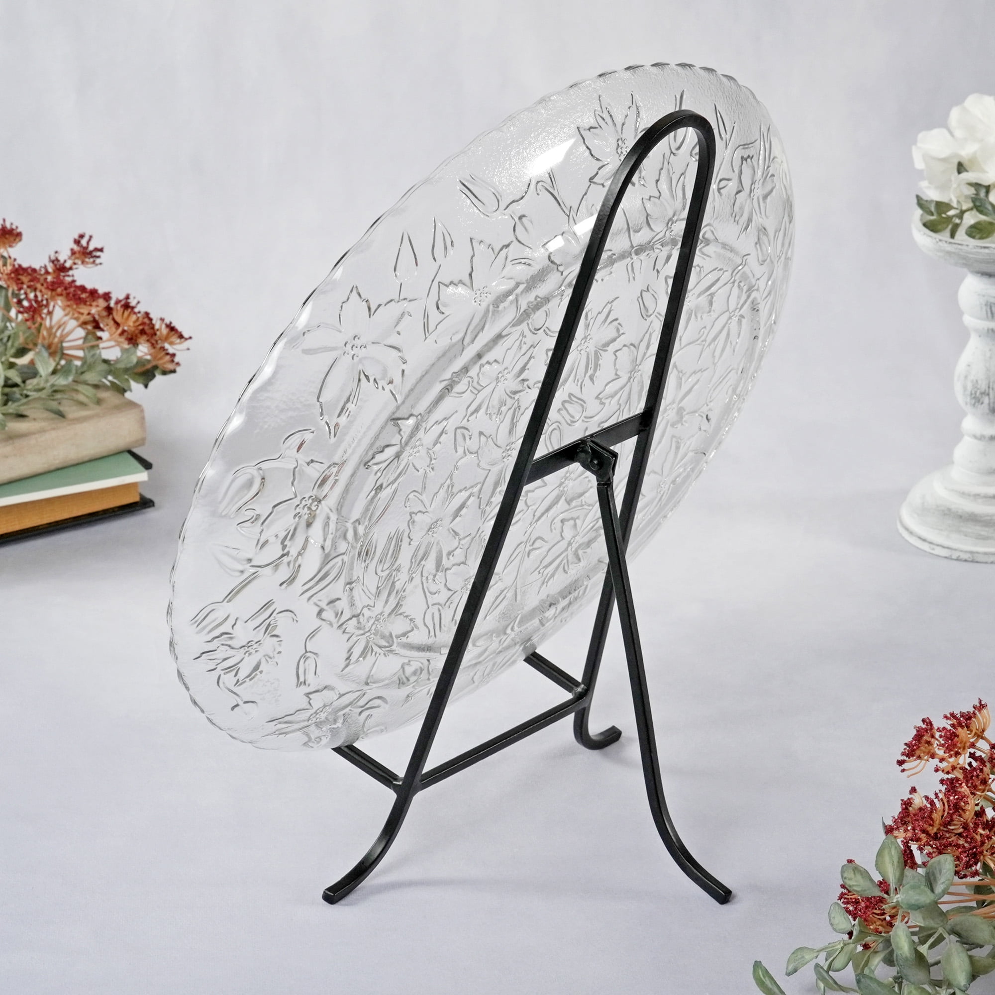 Bard's Black Wrought Iron Easel, 14.5" H x 9.375" W x 6" D (For 11" - 17" Plates), Pack of 3
