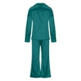 thumbnail image 3 of hotojiny Womens Pajama Sets Long Sleeve Lapel V Neck Tops and Long Pants Set Sleepwear Casual Loose Loungewear, 3 of 6