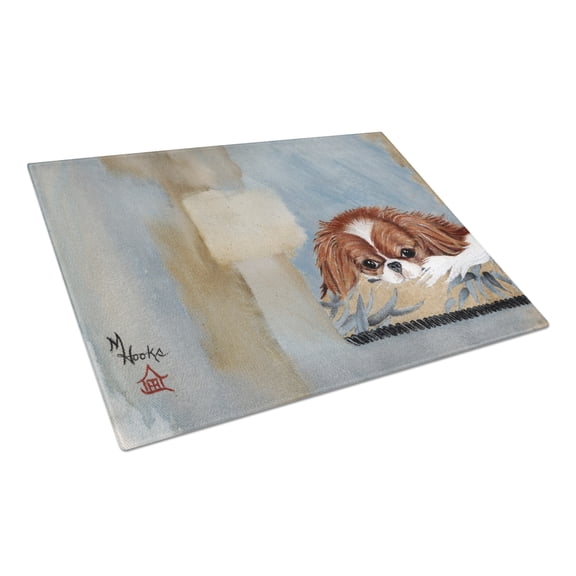 Caroline's Treasures Japanese Chin Resting Glass Cutting Board Large